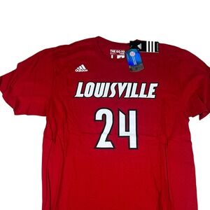 Adidas Louisville Cardinals #24 T-Shirt NCAA College Red Mens‎ Large